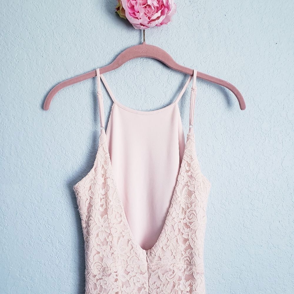 Lulu's Ephemeral Allure Baby Pink Lace Maxi Dress - Picture 7 of 13